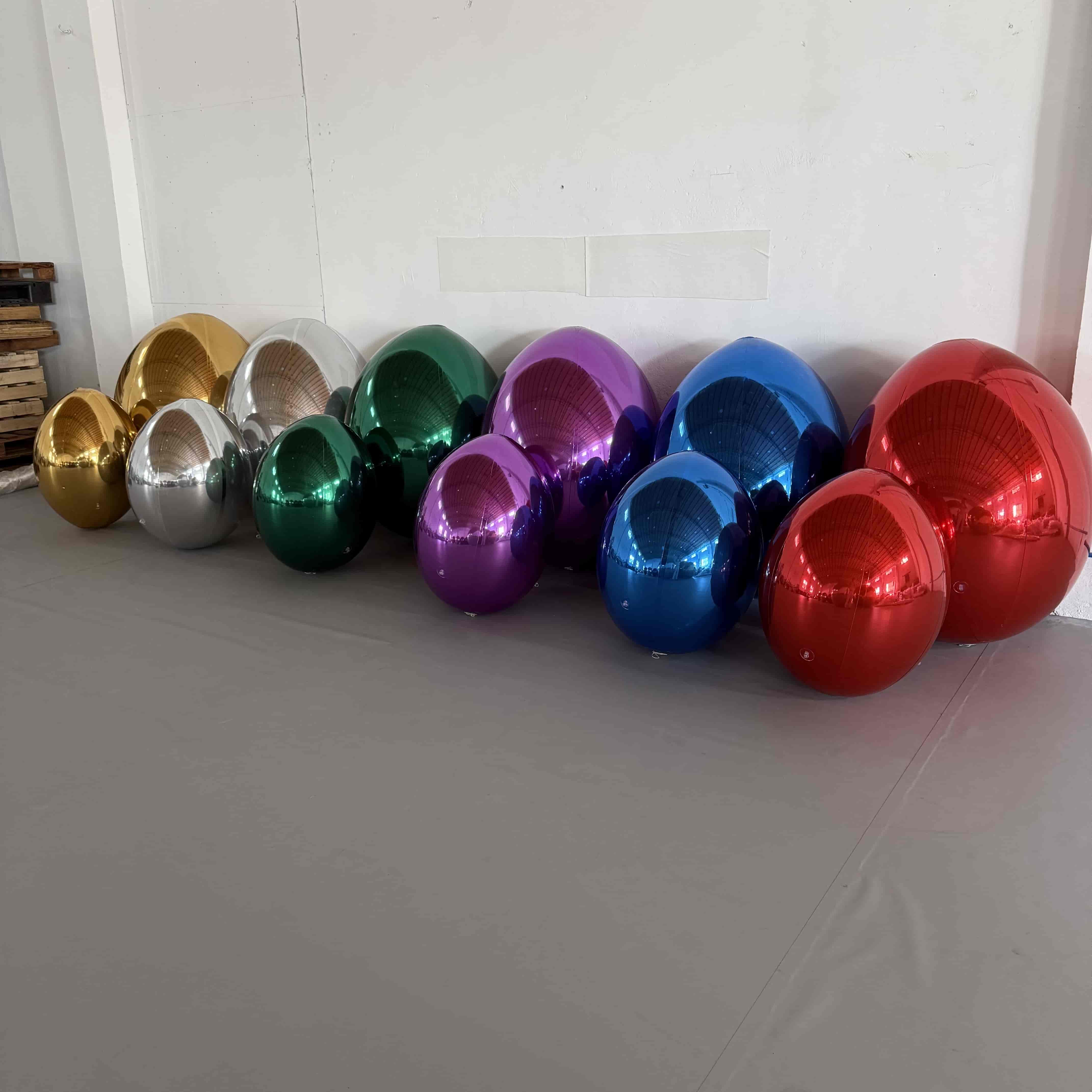 Blue Egg Shape Mirror Balloon with Other Colors